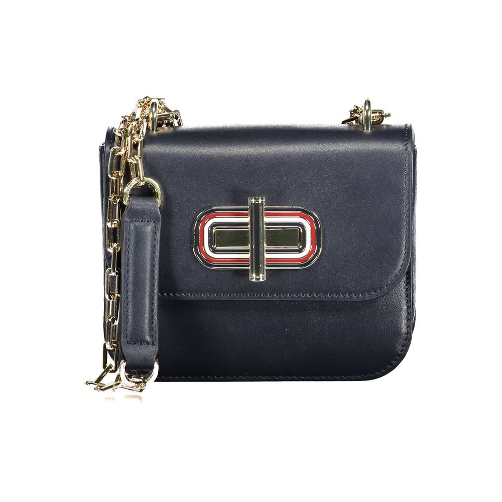 Sac à main en cuir bleu Tommy Hilfiger