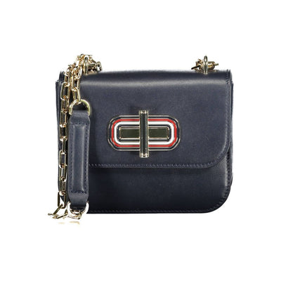 Sac à main en cuir bleu Tommy Hilfiger