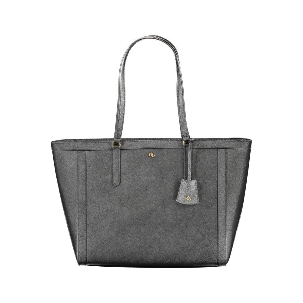 Sac à main en cuir noir Ralph Lauren
