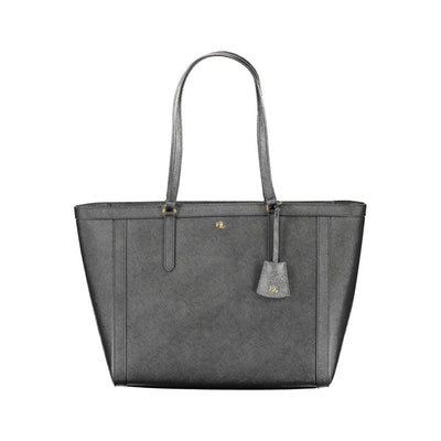 Sac à main en cuir noir Ralph Lauren
