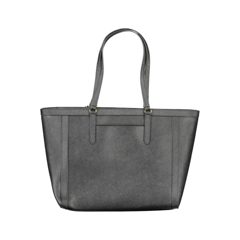 Sac à main en cuir noir Ralph Lauren