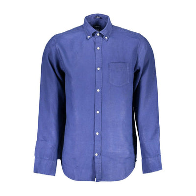 Gant Blauw Linnen Overhemd