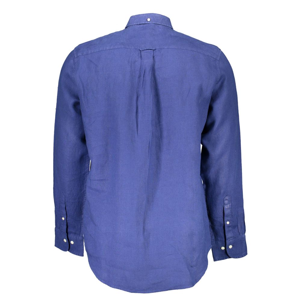 Gant Blauw Linnen Overhemd