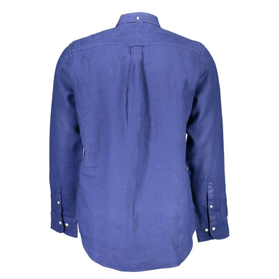Gant Blauw Linnen Overhemd