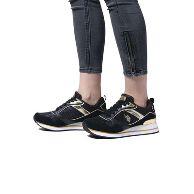 US POLO ASSN. Zwarte polyester sneaker