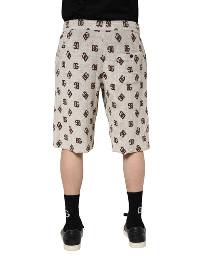 Dolce &amp; Gabbana witte katoenen DG Mania print heren bermuda shorts