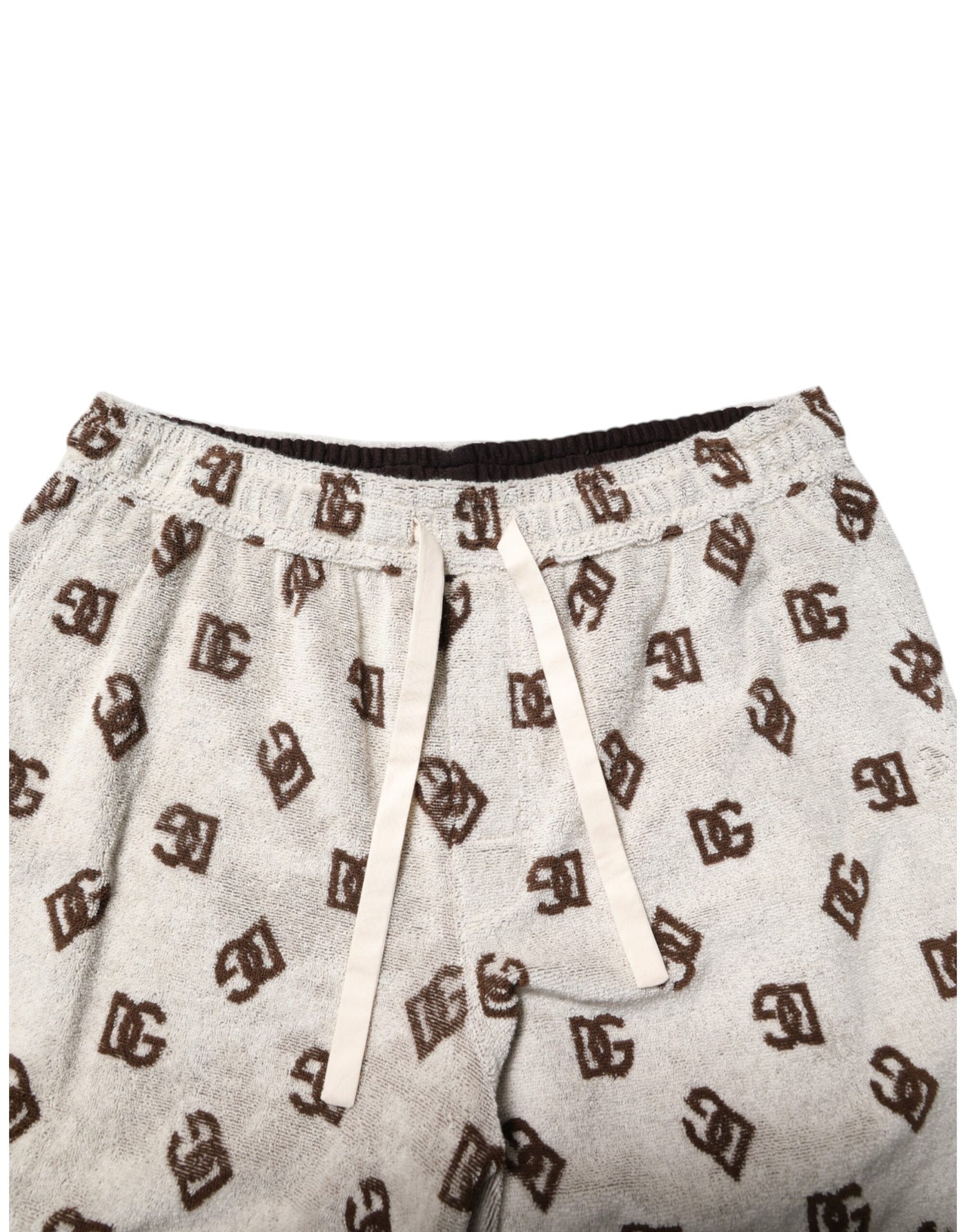 Dolce &amp; Gabbana witte katoenen DG Mania print heren bermuda shorts