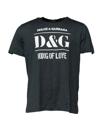 Dolce &amp; Gabbana Zwart Katoenen T-shirt met Korte Mouwen en Print