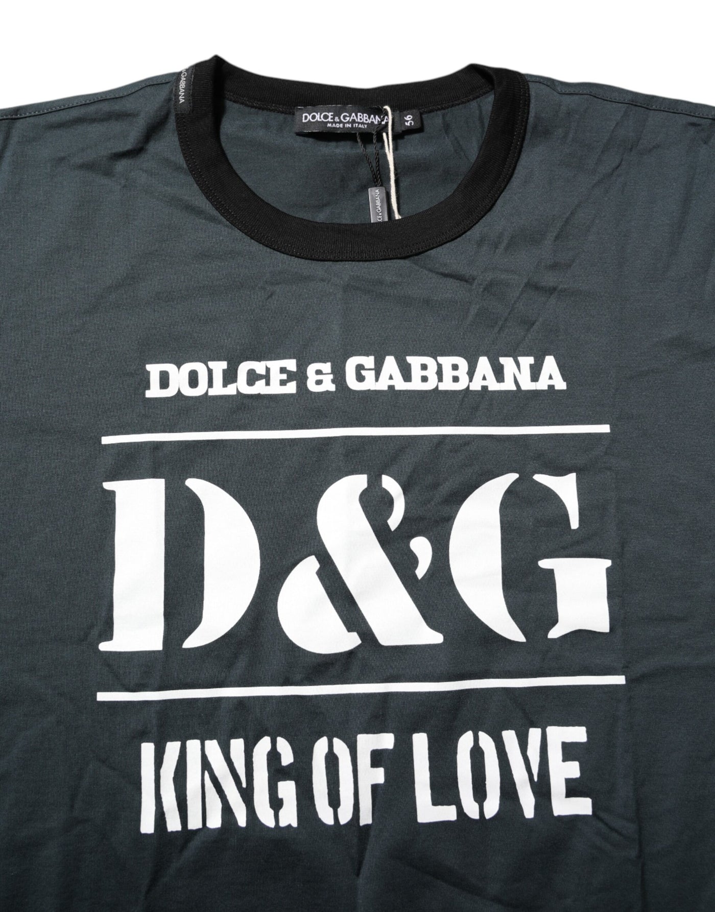 Dolce &amp; Gabbana Zwart Katoenen T-shirt met Korte Mouwen en Print