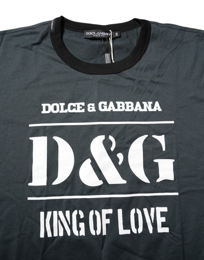Dolce &amp; Gabbana Zwart Katoenen T-shirt met Korte Mouwen en Print