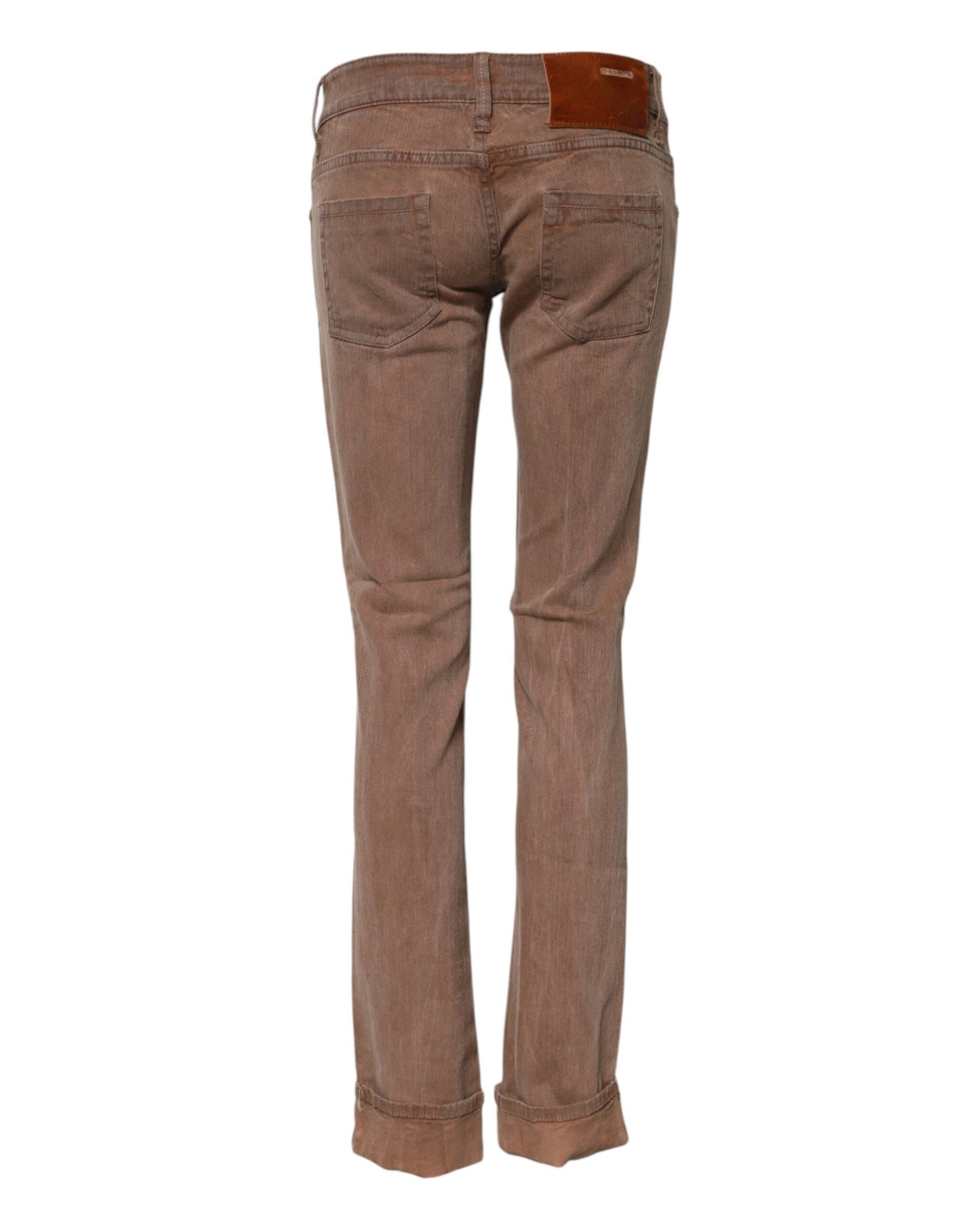 Jean slim taille basse en coton marron Acht
