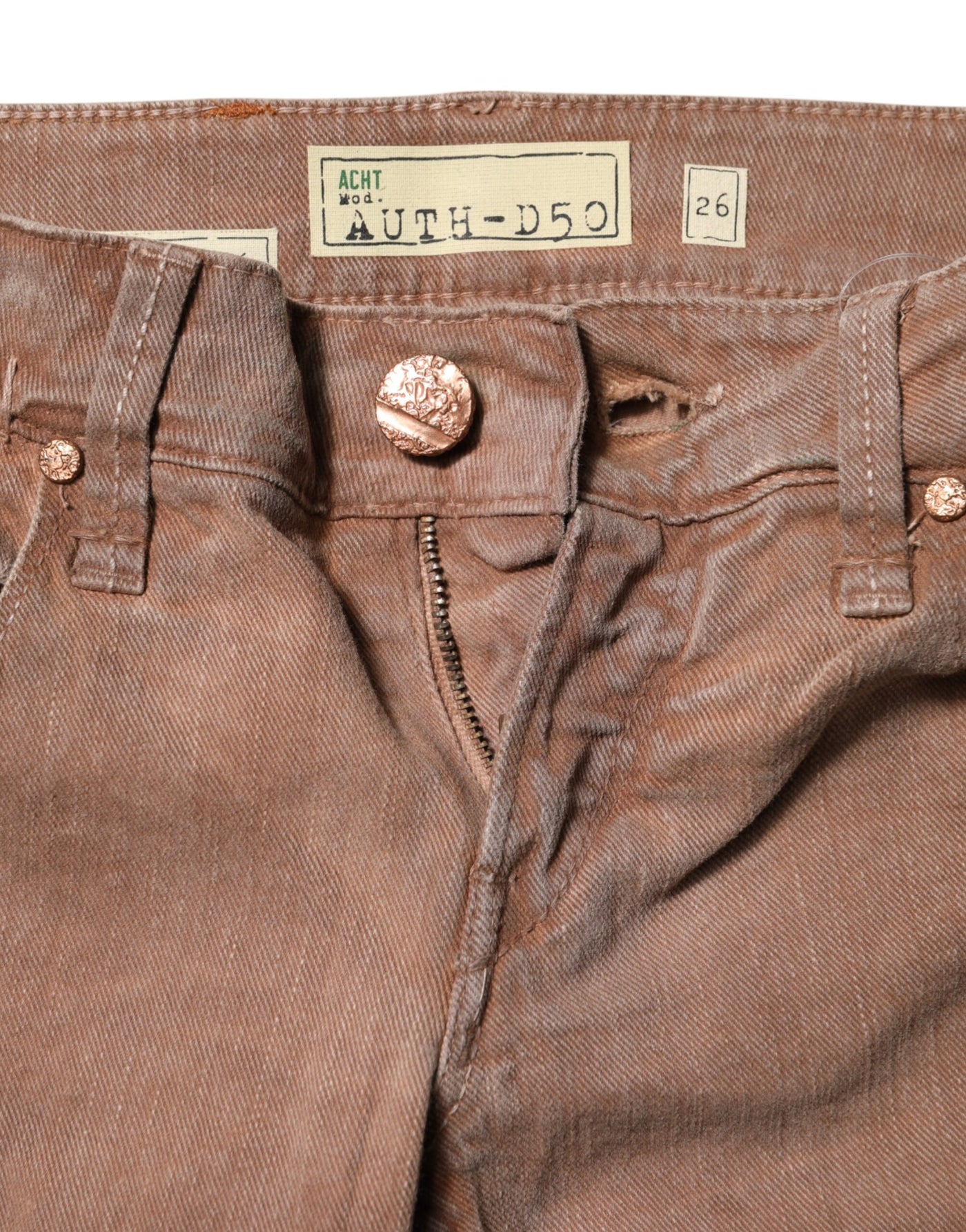 Jean slim taille basse en coton marron Acht