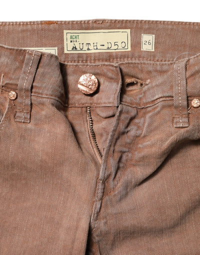 Jean slim taille basse en coton marron Acht