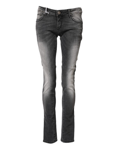 Jean slim taille basse en coton gris foncé Acht