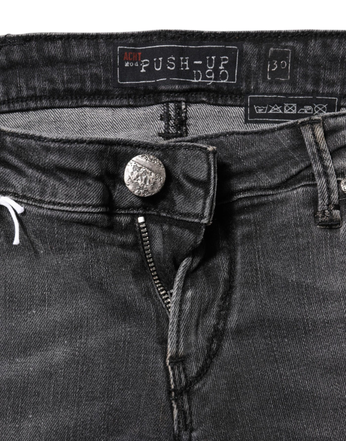 Jean slim taille basse en coton gris foncé Acht