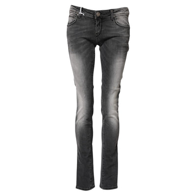 Jean slim taille basse en coton gris foncé Acht