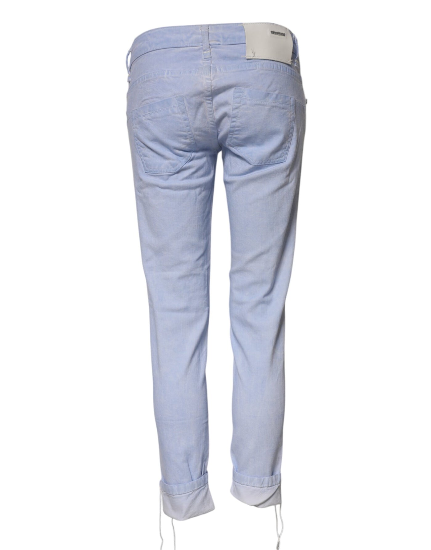 Jean slim taille basse en coton bleu clair Acht
