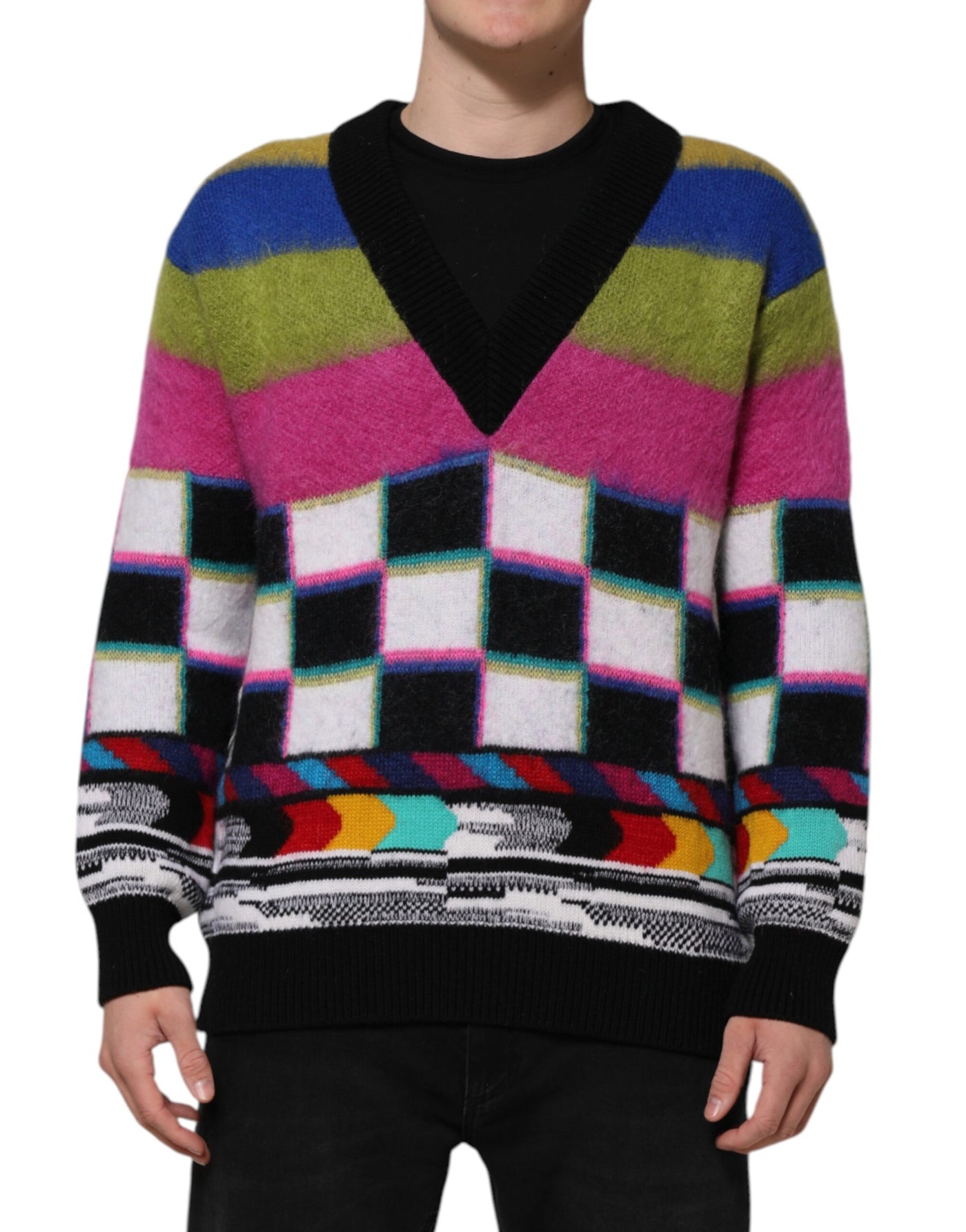 Pull Dolce &amp; Gabbana à motif Glitch multicolore
