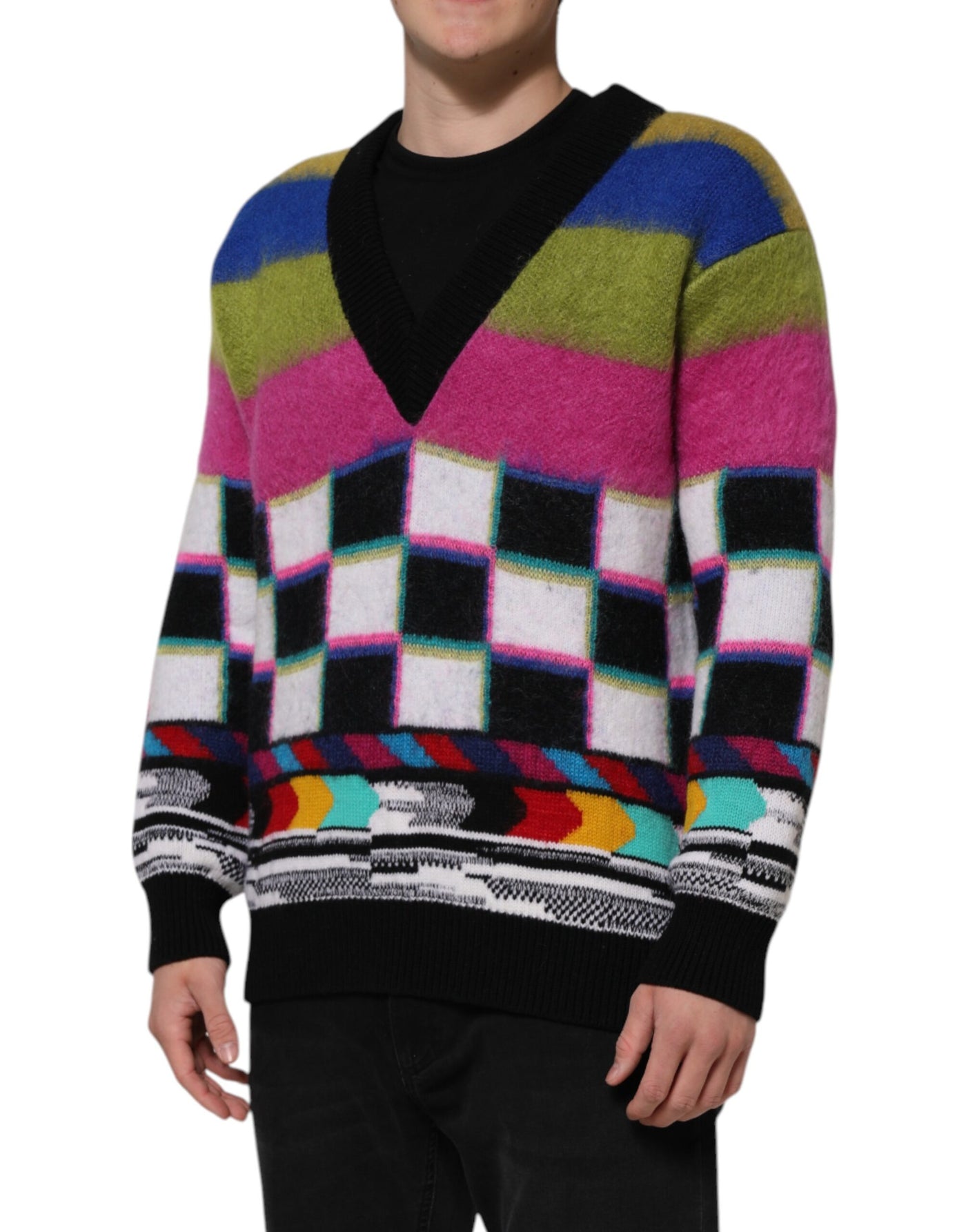 Pull Dolce &amp; Gabbana à motif Glitch multicolore