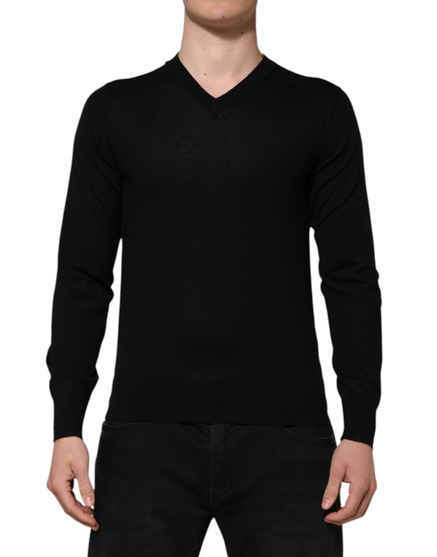 Dolce &amp; Gabbana donkergrijze trui met geborduurd logo