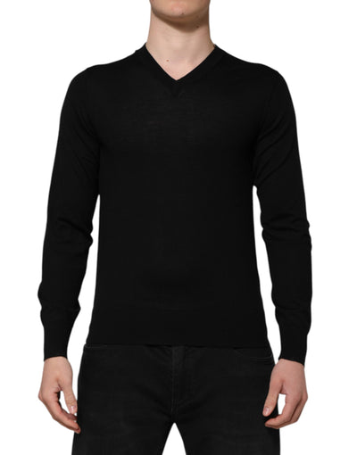 Dolce &amp; Gabbana donkergrijze trui met geborduurd logo
