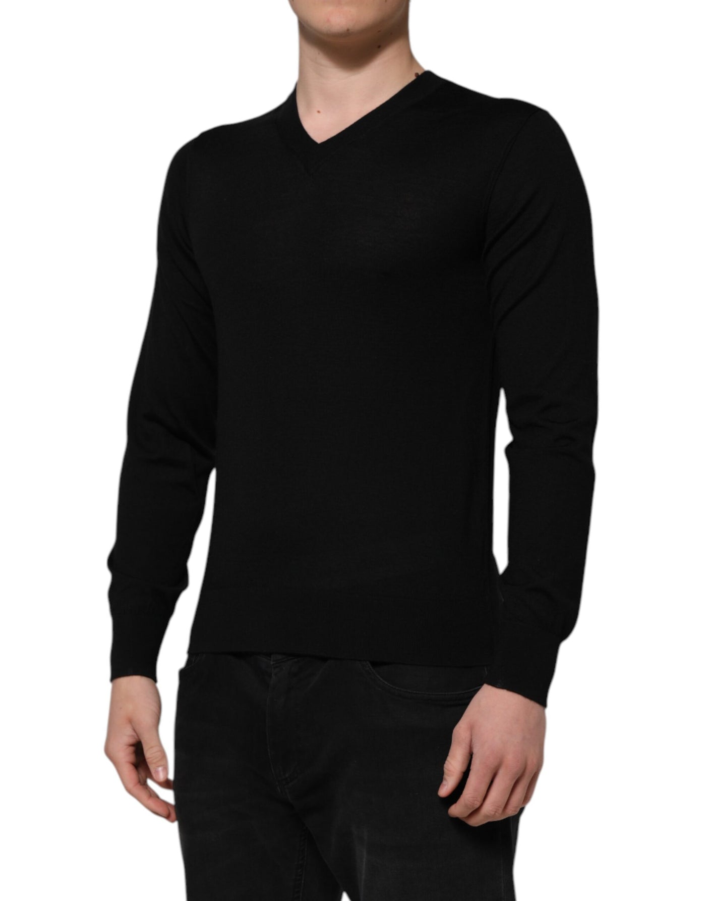 Dolce &amp; Gabbana donkergrijze trui met geborduurd logo