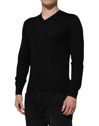 Dolce &amp; Gabbana donkergrijze trui met geborduurd logo