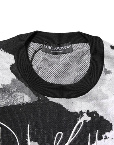Pull camouflage en soie multicolore Dolce &amp; Gabbana