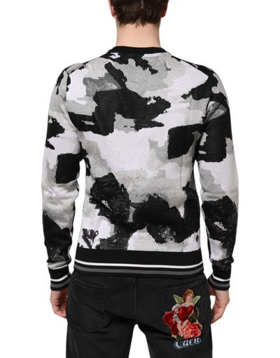 Pull camouflage en soie multicolore Dolce &amp; Gabbana