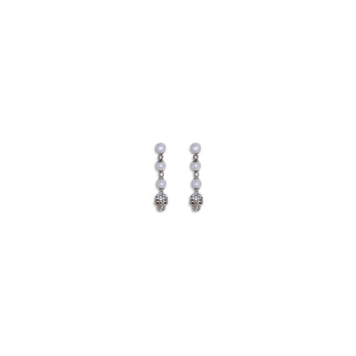 Boucles d'oreilles pendantes tête de mort Alexander McQueen