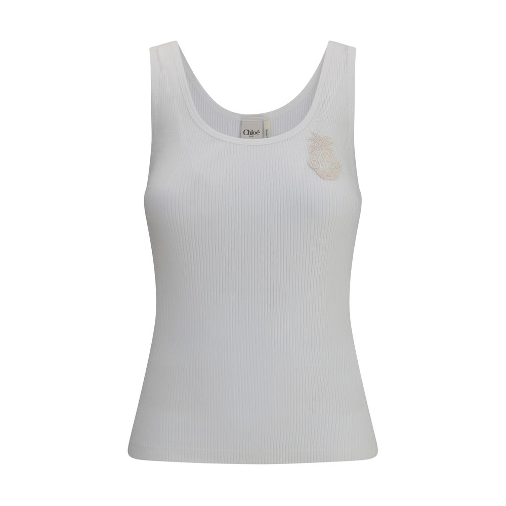Chloé geribbelde jersey top