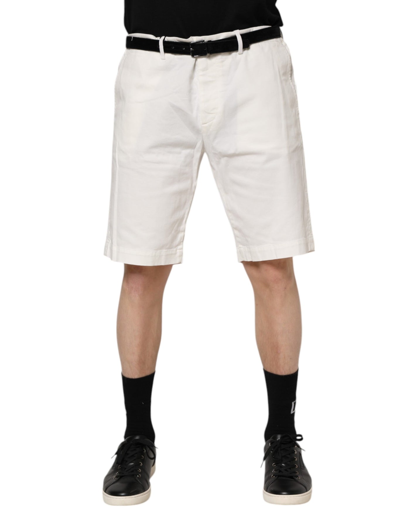 Dolce &amp; Gabbana Witte Chinos Katoenen Stretch Heren Casual Shorts
