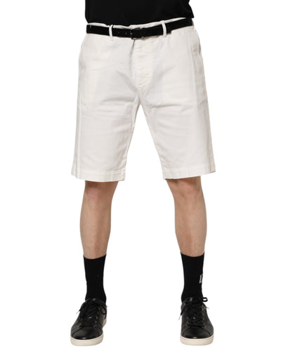 Dolce &amp; Gabbana Witte Chinos Katoenen Stretch Heren Casual Shorts