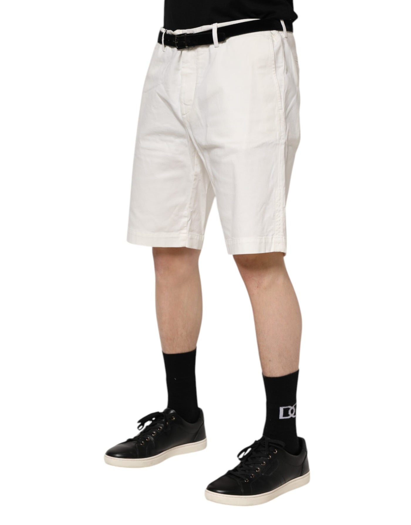 Dolce &amp; Gabbana Witte Chinos Katoenen Stretch Heren Casual Shorts