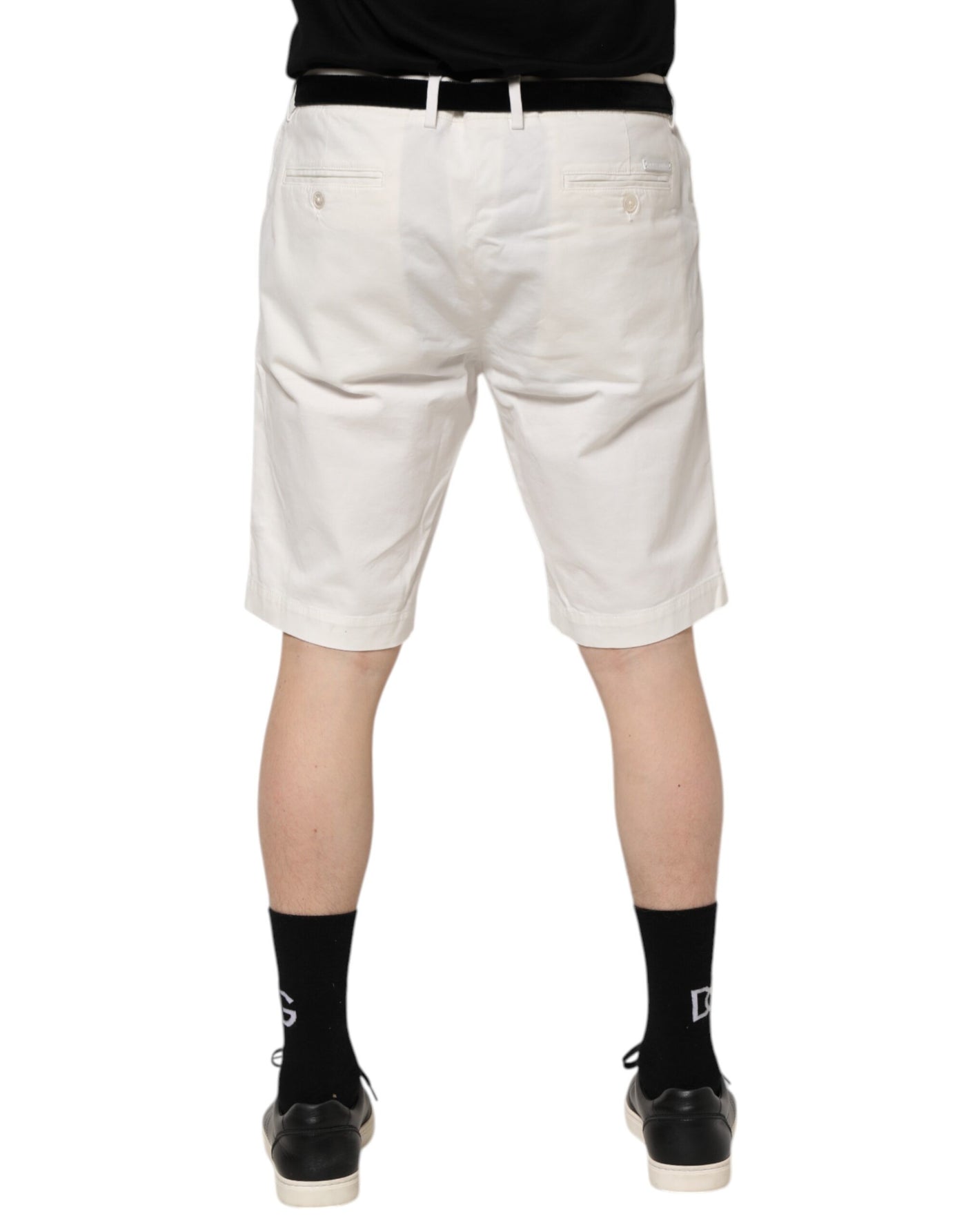 Dolce &amp; Gabbana Witte Chinos Katoenen Stretch Heren Casual Shorts