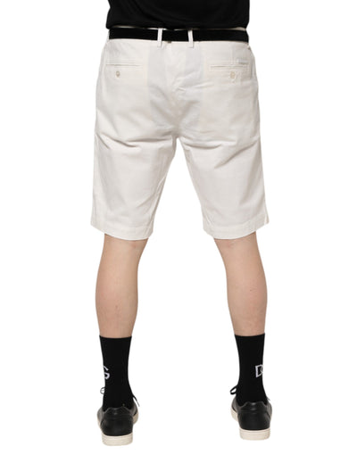 Dolce &amp; Gabbana Witte Chinos Katoenen Stretch Heren Casual Shorts