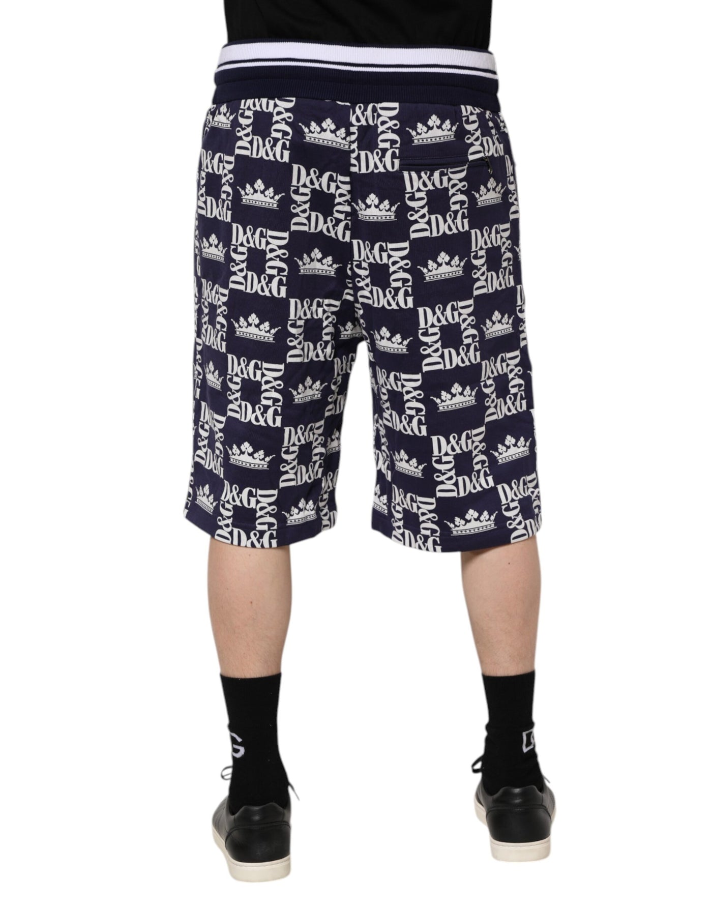 Dolce &amp; Gabbana katoenen Bermuda met Blue Crown-logoprint