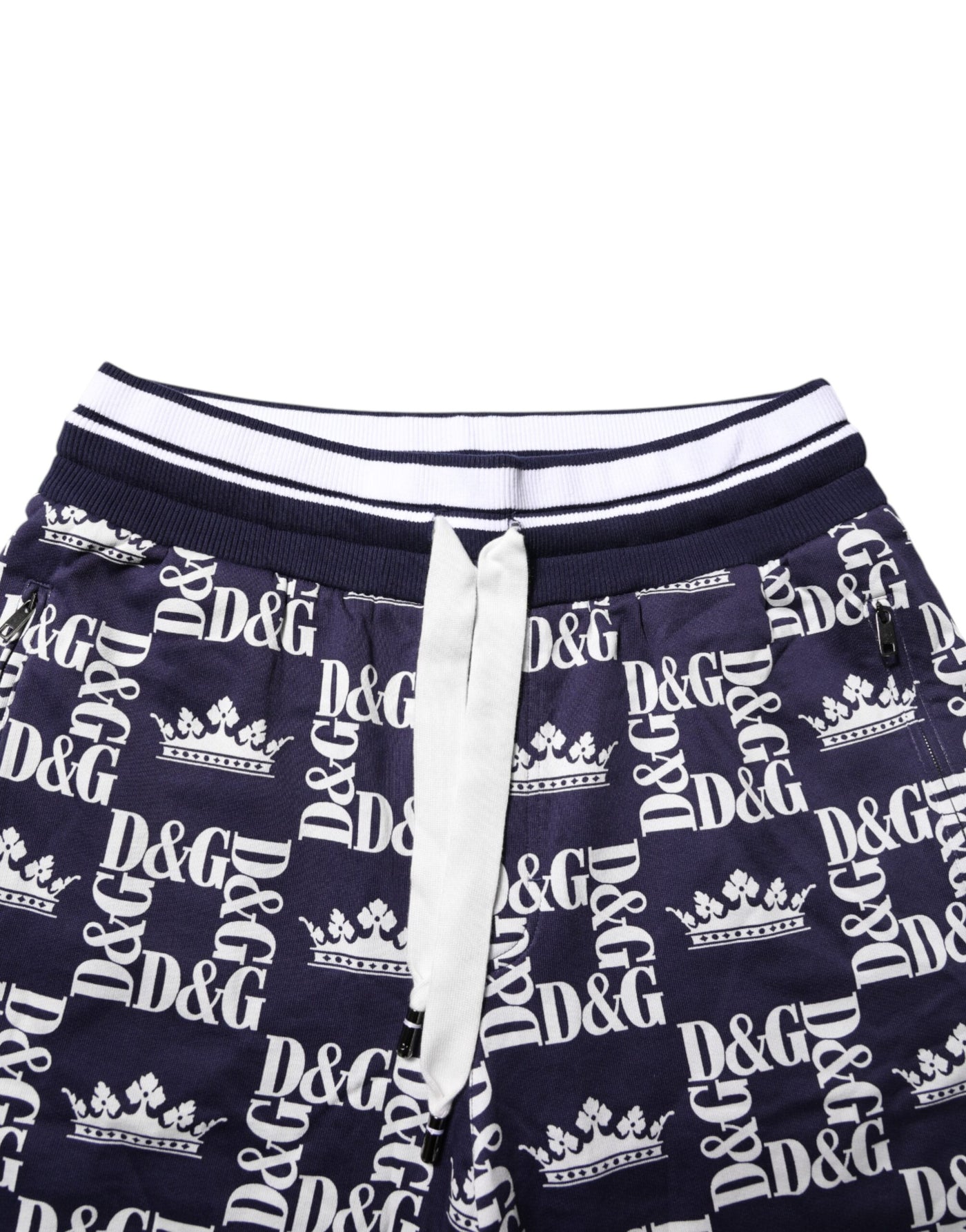 Dolce &amp; Gabbana katoenen Bermuda met Blue Crown-logoprint