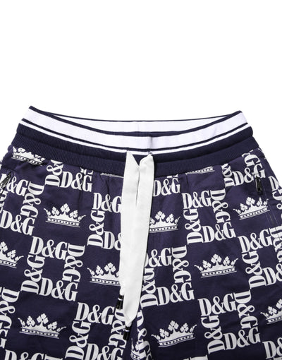 Dolce &amp; Gabbana katoenen Bermuda met Blue Crown-logoprint