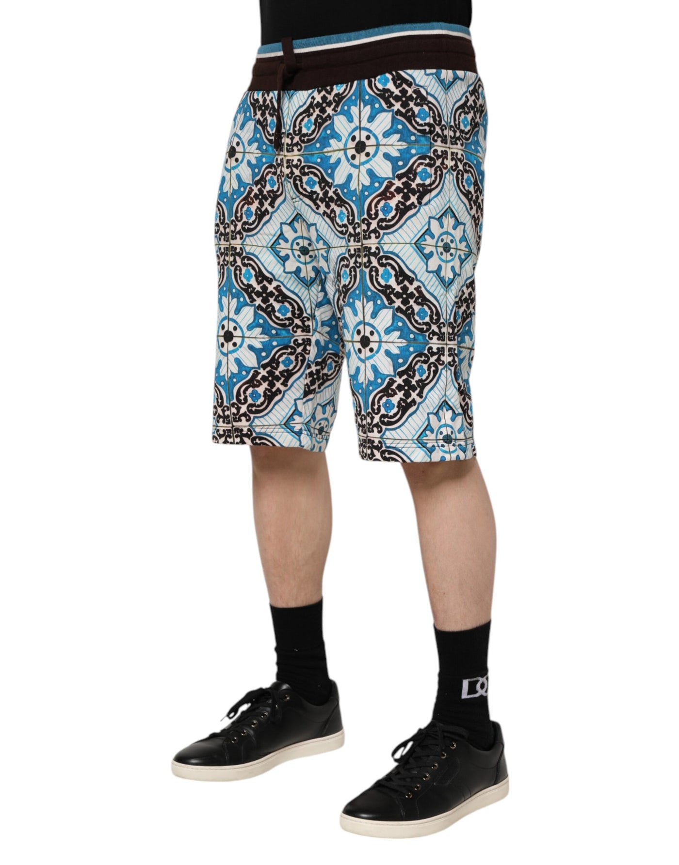 Dolce & Gabbana Multicolor Cotton Maiolica Print Bermuda Shorts