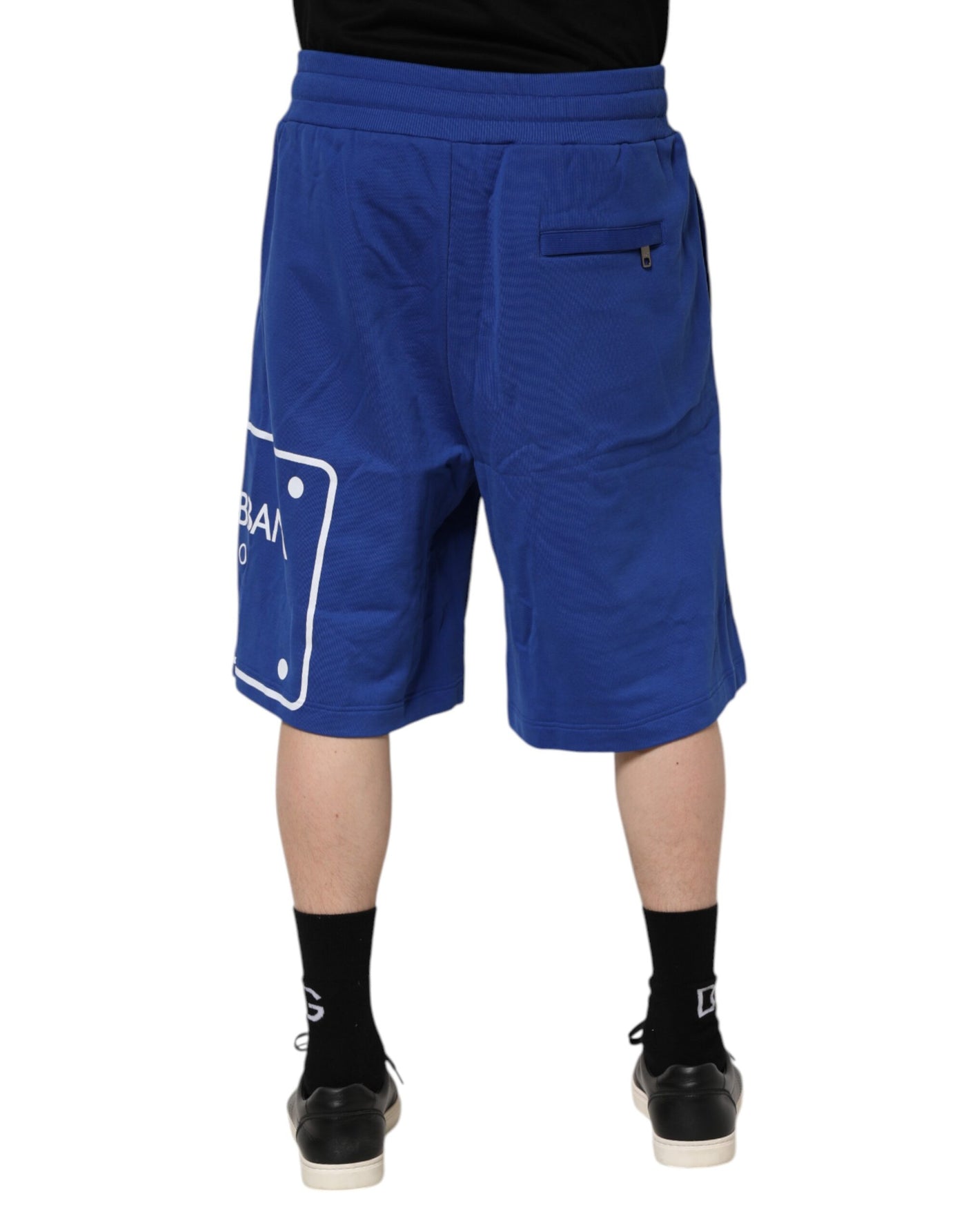 Dolce &amp; Gabbana Blue Logo Katoenen Bermuda Sweatshorts Shorts