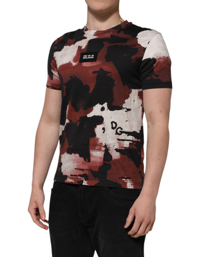 Dolce &amp; Gabbana Multicolor Camouflage Heren Ronde Hals T-shirt