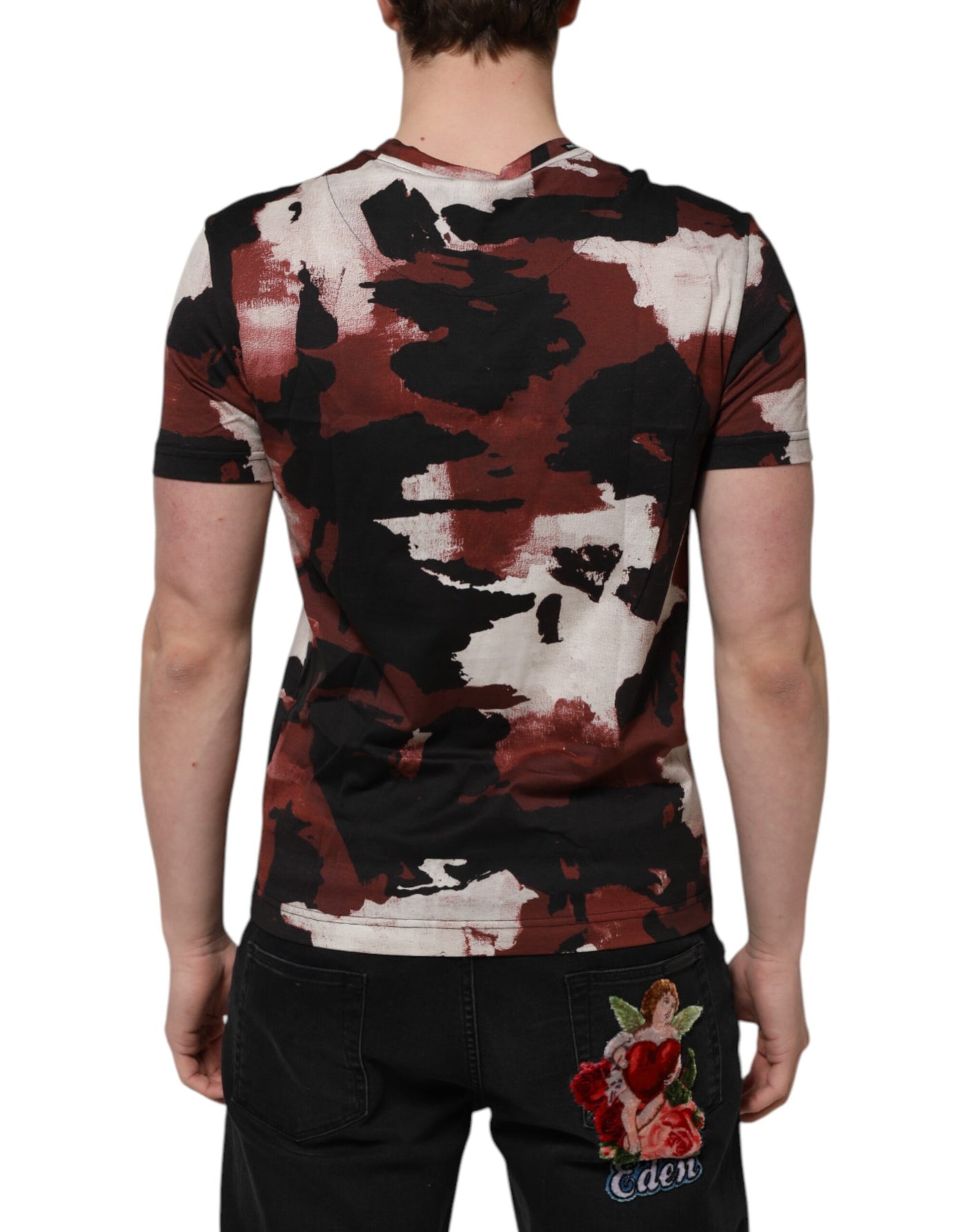 Dolce &amp; Gabbana Multicolor Camouflage Heren Ronde Hals T-shirt