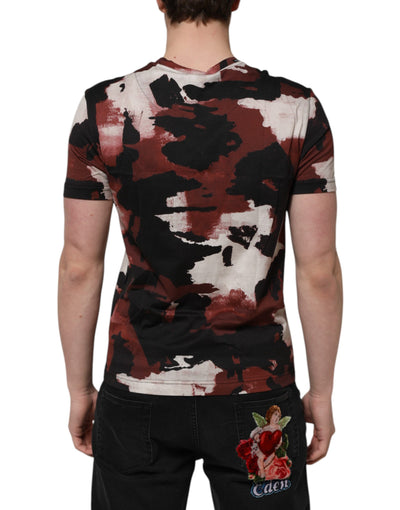 Dolce &amp; Gabbana Multicolor Camouflage Heren Ronde Hals T-shirt