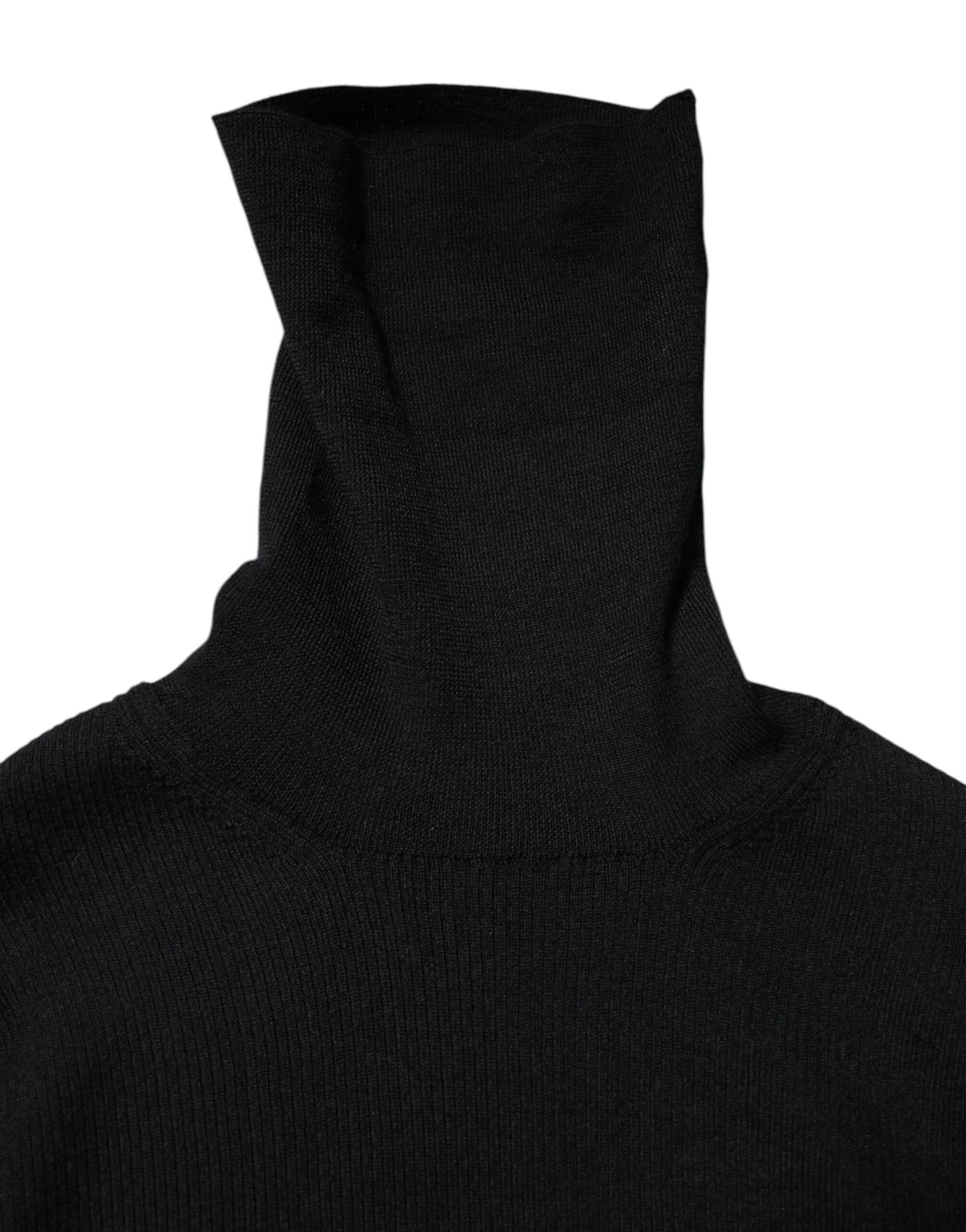 Mini-robe noire à manches longues et col roulé Dolce &amp; Gabbana