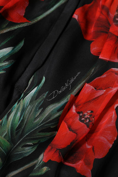 Short taille haute à fleurs noir Dolce &amp; Gabbana pour femme