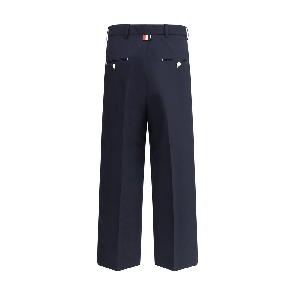 Pantalon en laine à coutures blanches Thom Browne