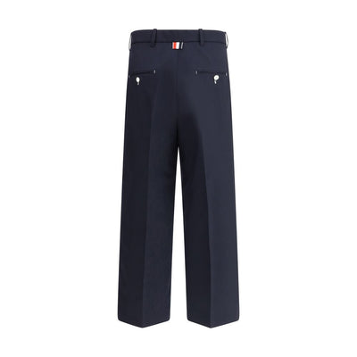 Pantalon en laine à coutures blanches Thom Browne