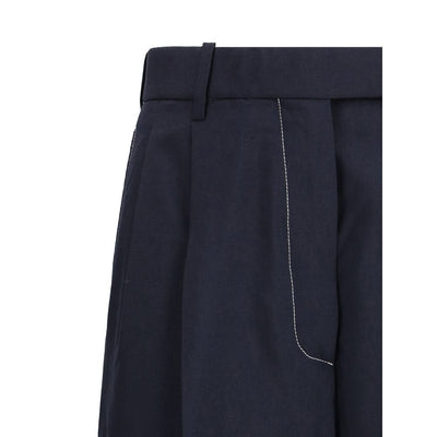 Pantalon en laine à coutures blanches Thom Browne