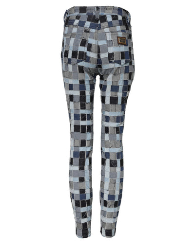 Dolce & Gabbana Multicolor Patchwork Skinny Denim Jeans